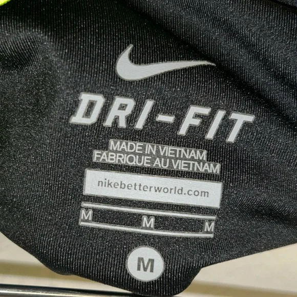 Nike Women's Dri-Fit Athletic Shorts Black with Neon Yellow Medium - Picture 3 of 4